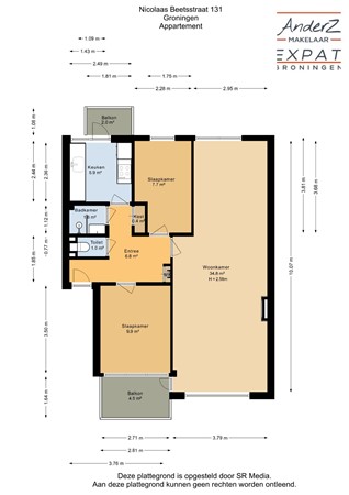 Floorplan - Nicolaas Beetsstraat 131, 9721 RM Groningen